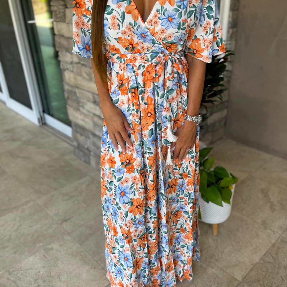 Floral Wrap Maxi Dress